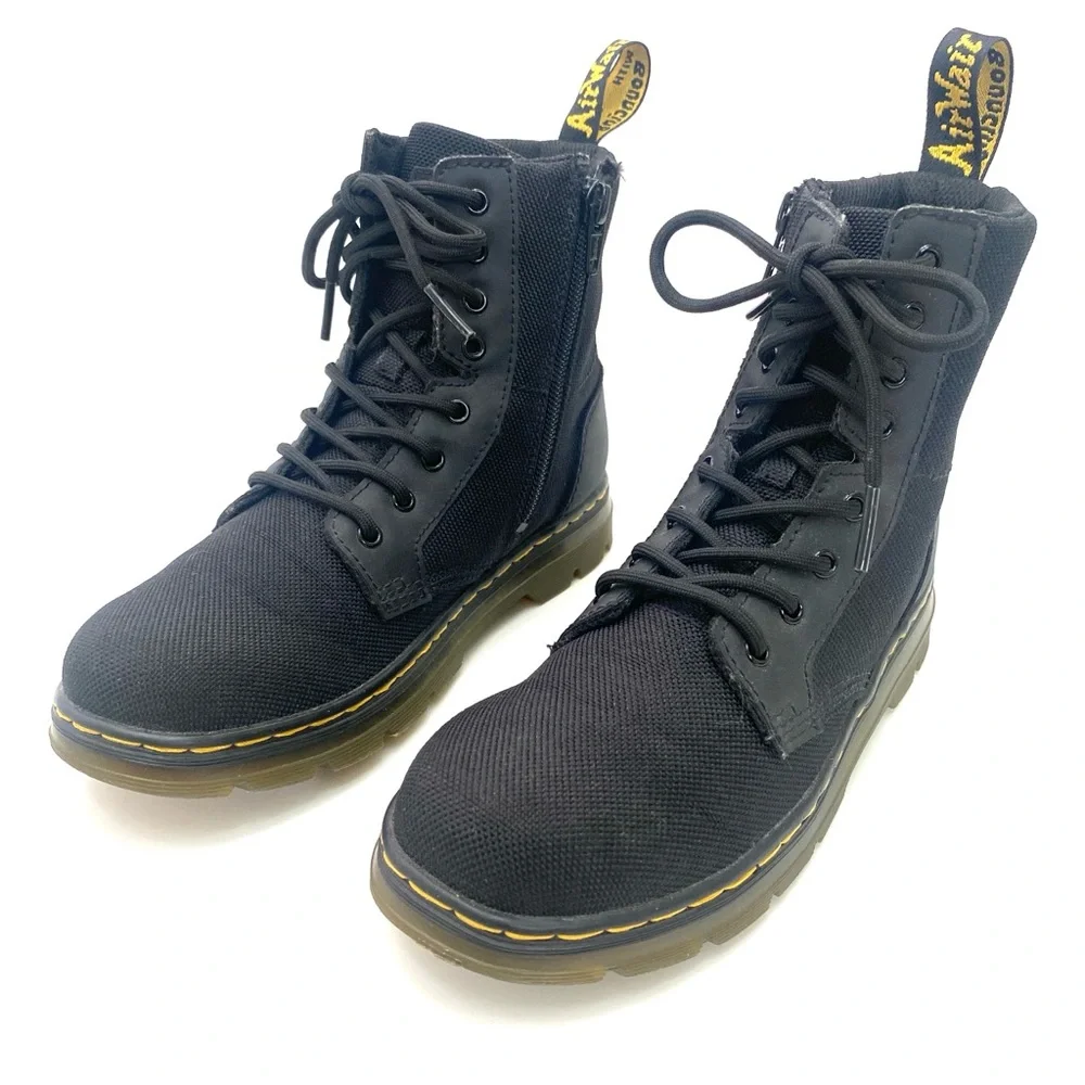 Dr. Martens Big Kid Black Nylon Mesh Combs Jungle Zip Boot